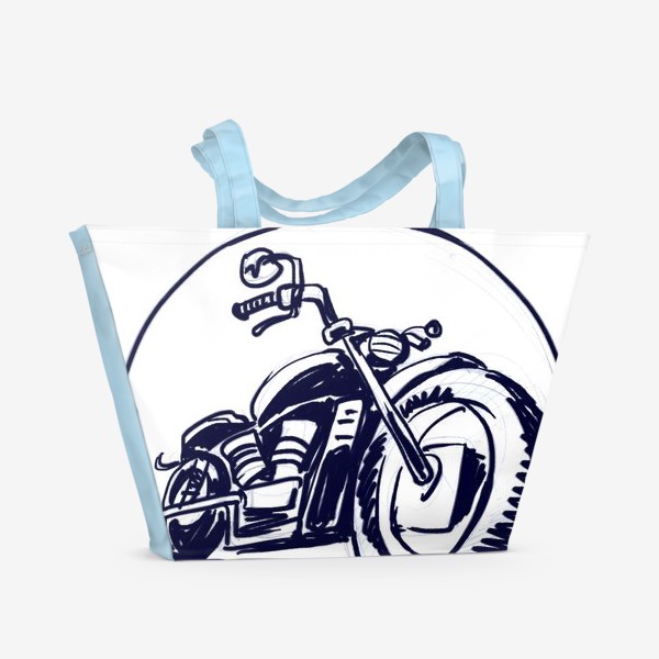 Пляжная сумка «Скетч Мотоцикл»