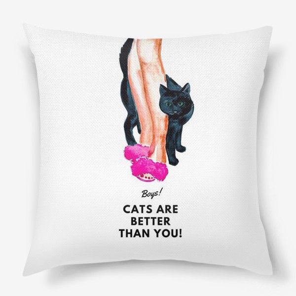 Подушка «Коты лучше вас,мальчики!»