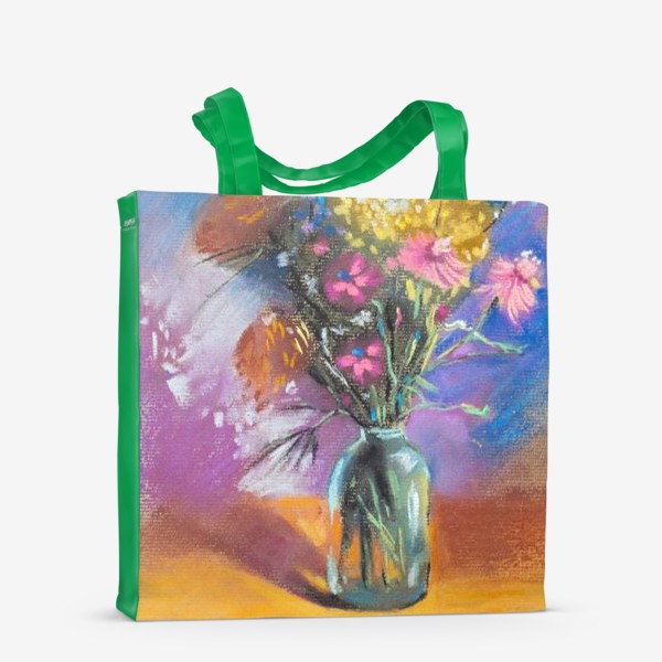 Сумка-шоппер «Осенний букет Полевые цветы Настроение солнце Пастель»