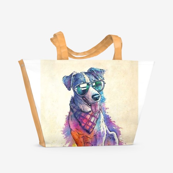 Пляжная сумка «Акварельный пес»