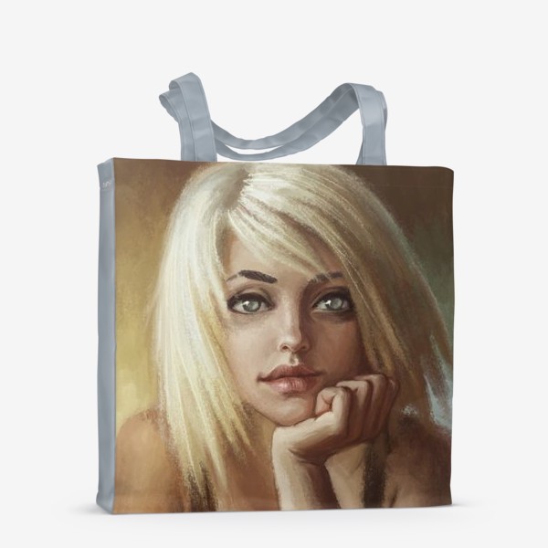 Сумка-шоппер «Влюбленная девушка блондинка»