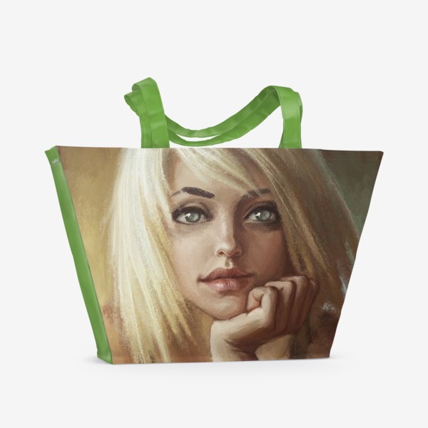 Пляжная сумка «Влюбленная девушка блондинка»