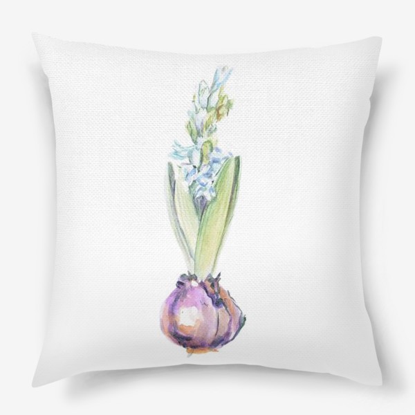 Подушка «Акварельный цветок гиацинта»