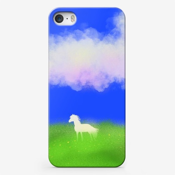 Чехол iPhone &laquo;Белая лошадь в поле&raquo;