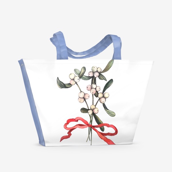 Пляжная сумка «Рождественская ветка Омелы»