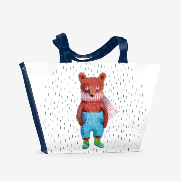 Пляжная сумка «Медведь в голубых штанах»
