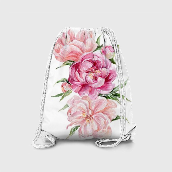 Рюкзак «Розовые акварельные пионы»