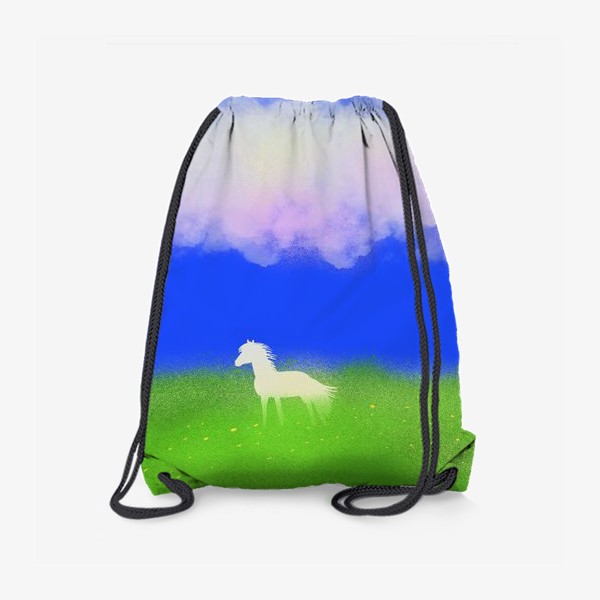 Рюкзак «Белая лошадь в поле»