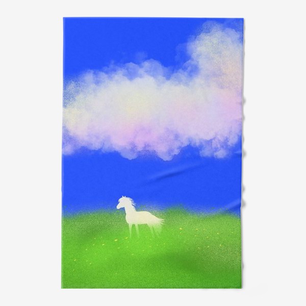 Полотенце «Белая лошадь в поле»