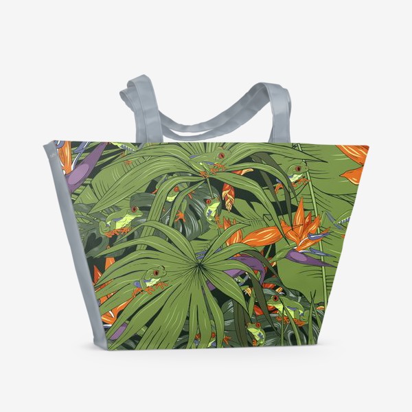Пляжная сумка «лягушки в тропиках»