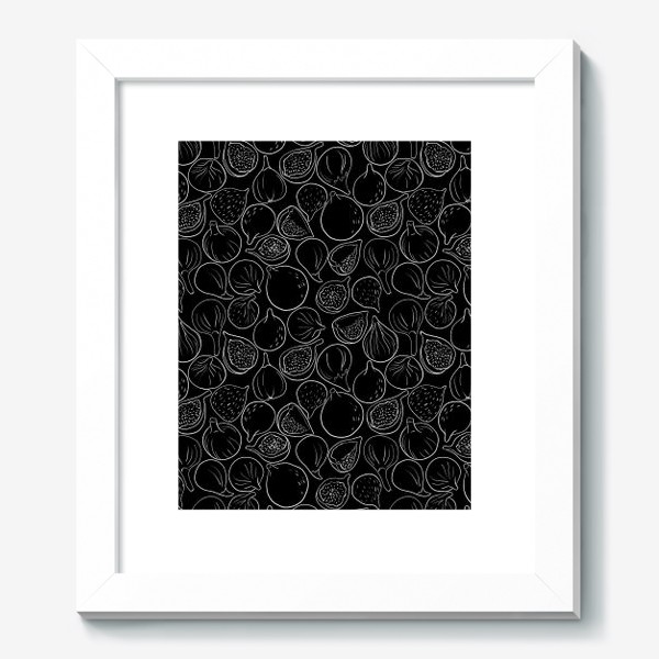 Картина «Инжир белыми линиями на черном фоне»