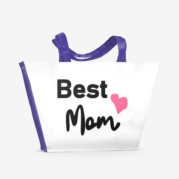 Пляжная сумка «Надпись "Лучшая мама", леттеринг »