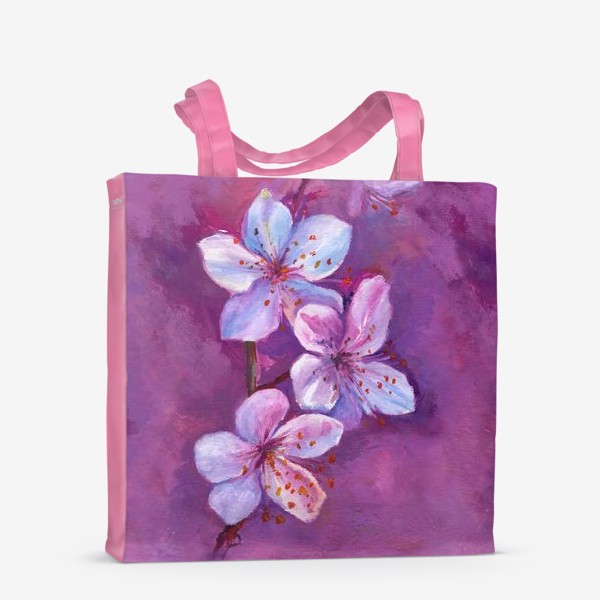 Сумка-шоппер «цветы на живописном фоне»