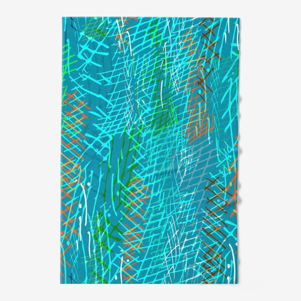 Полотенце «абстрактные бирюзовые штрихи»