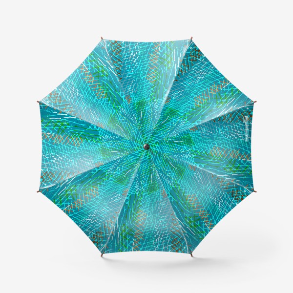 Зонт «абстрактные бирюзовые штрихи»