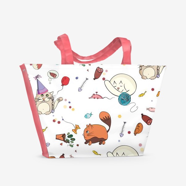 Пляжная сумка «весёлые котики»