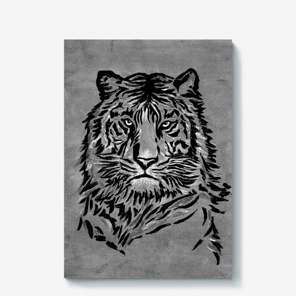 Холст «Мудрый тигр серый»