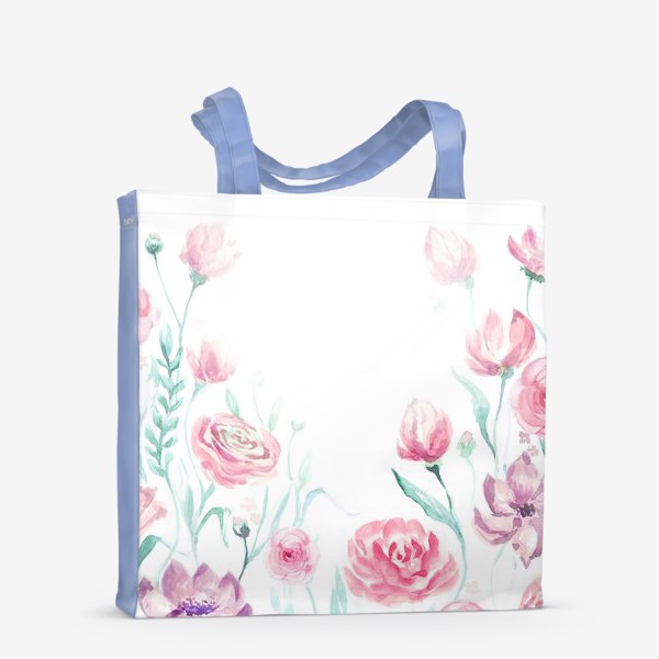 Сумка-шоппер «цветы акварель»