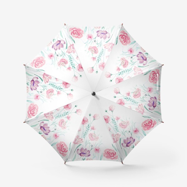 Зонт «цветы акварель»