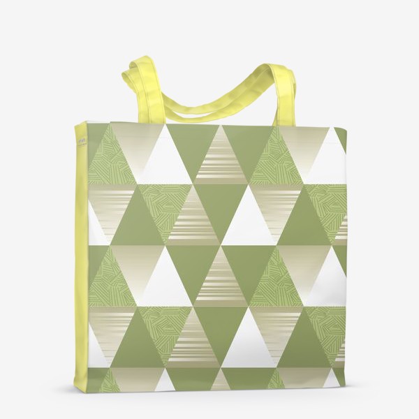 Сумка-шоппер «треугольники узор зеленые»