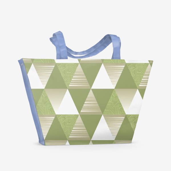 Пляжная сумка «треугольники узор зеленые»