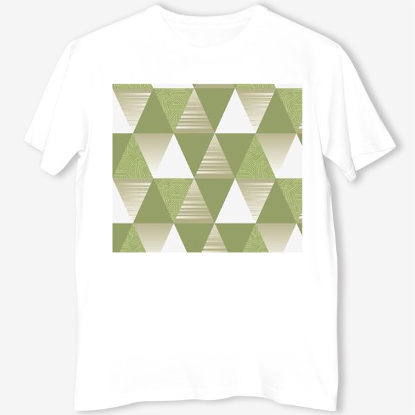 Футболка «треугольники узор зеленые»