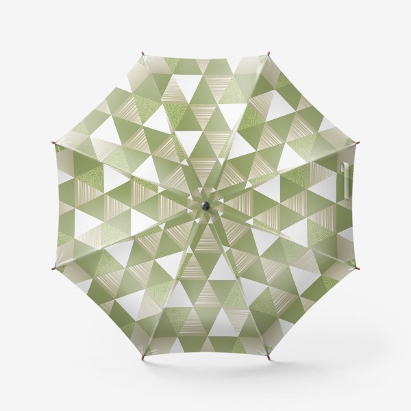 Зонт «треугольники узор зеленые»