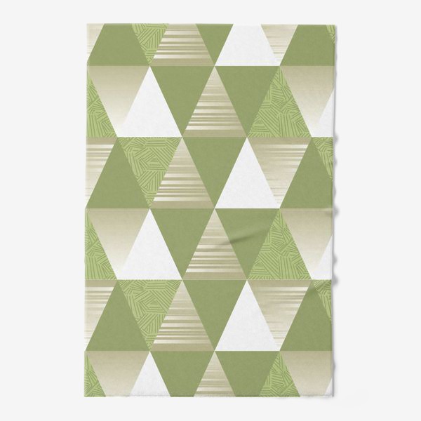 Полотенце «треугольники узор зеленые»