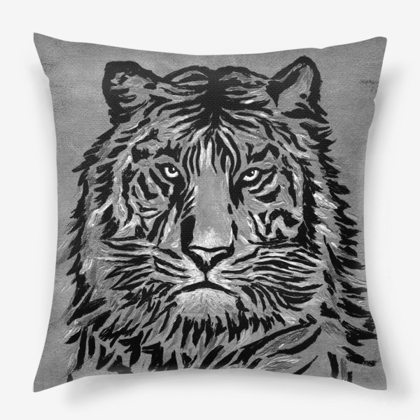 Подушка «Мудрый тигр серый»