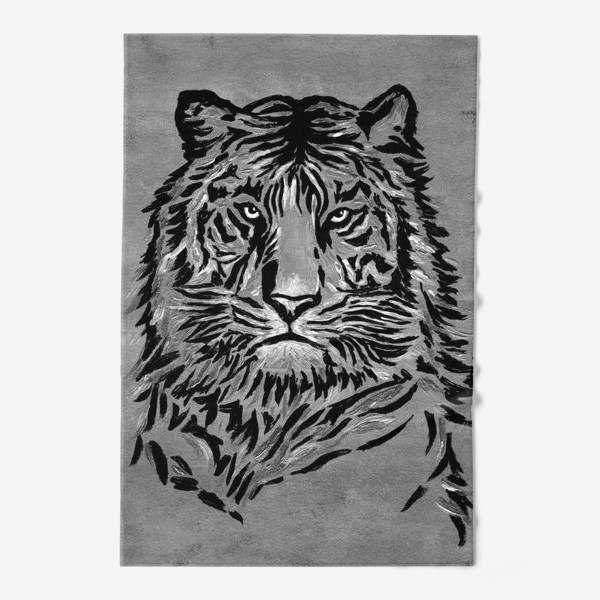 Полотенце «Мудрый тигр серый»