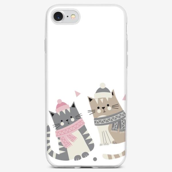 Чехол iPhone «Зимние котики»