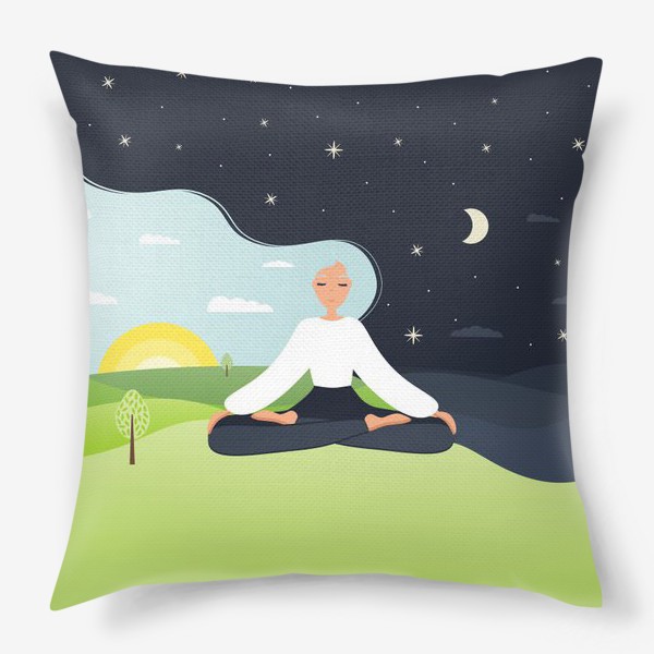 Подушка «Йога. День и ночь. Медитация. »
