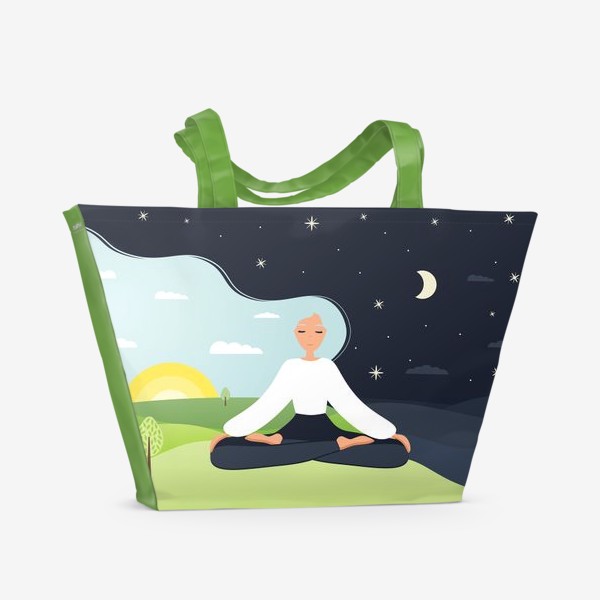 Пляжная сумка «Йога. День и ночь. Медитация. »