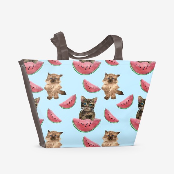Пляжная сумка «котята и арбуз»