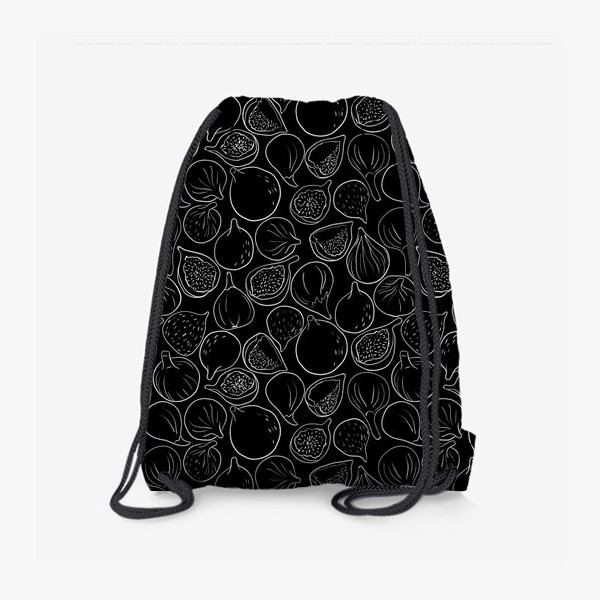 Рюкзак «Инжир белыми линиями на черном фоне»