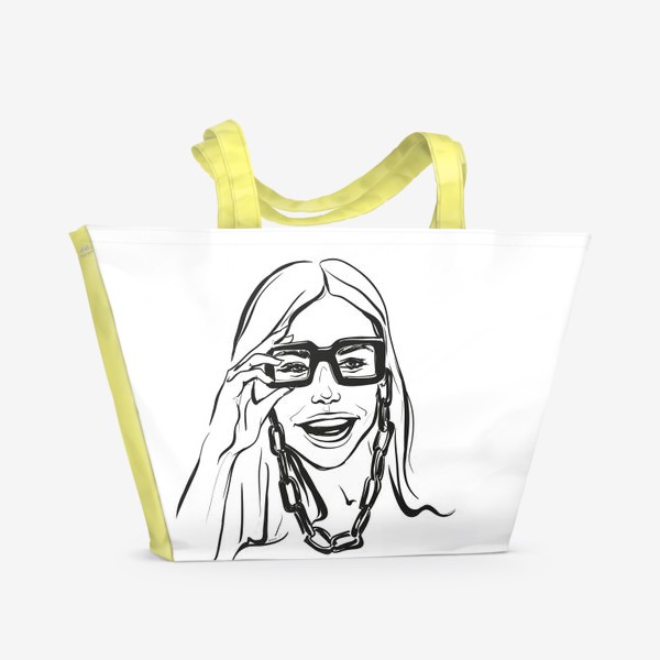 Пляжная сумка «Fashion | Девушка с очками»