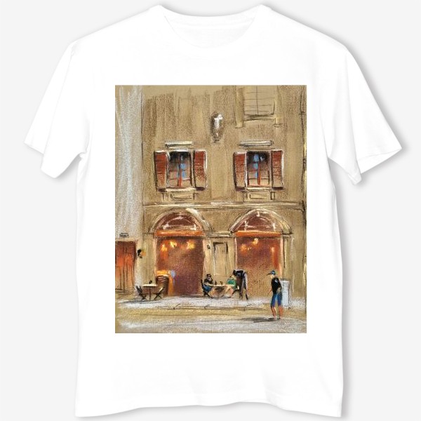 Футболка &laquo;Городской скетч Архитектура Флоренции Город Европы Пастель&raquo;