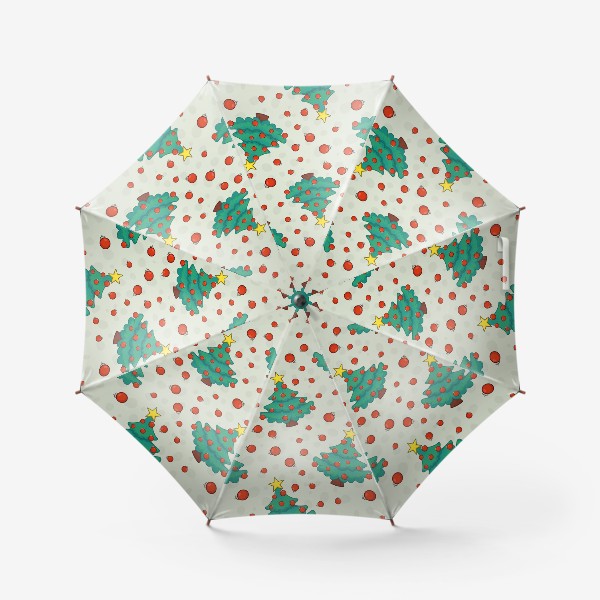Зонт «узор с новогодними елочками»