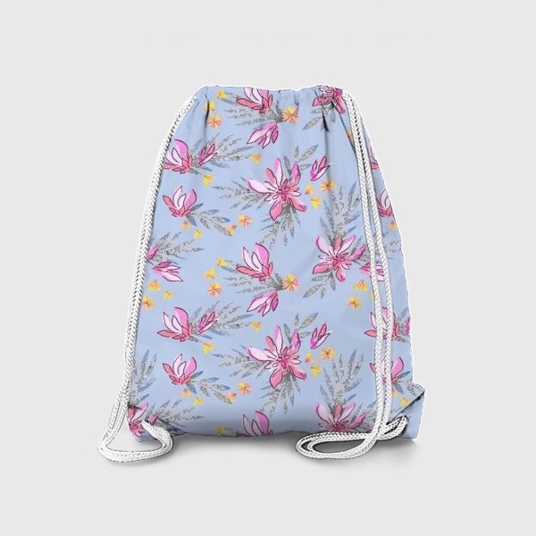 Рюкзак «Пышные цветы на голубом»