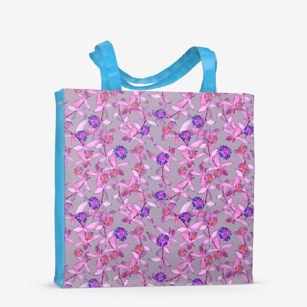Сумка-шоппер «Розовые веточки и махровые цветы »