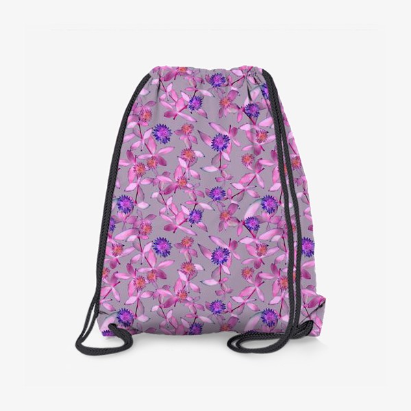 Рюкзак «Розовые веточки и махровые цветы »