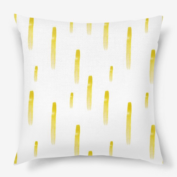 Подушка «Абстрактные желтые акварельные пятна»