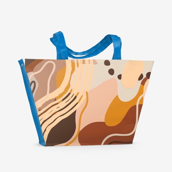 Пляжная сумка &laquo;Абстрактный узор. Стиль Бохо. Бежевые пятна, овалы, круги, разводы&raquo;