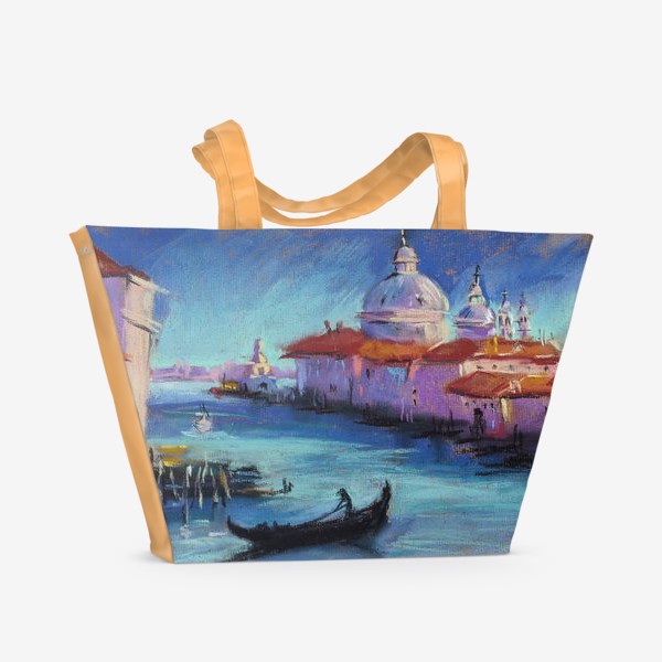 Пляжная сумка «Венеция Городской скетч пастелью Архитектура Европы»