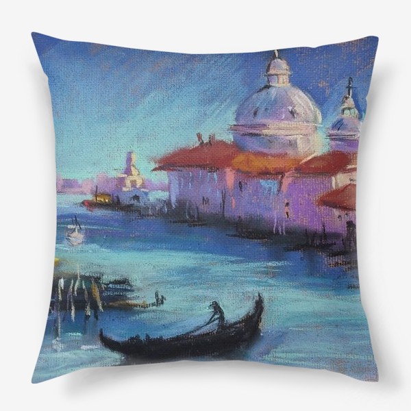 Подушка «Венеция Городской скетч пастелью Архитектура Европы»