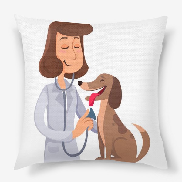 Подушка «ветеринар с собакой»