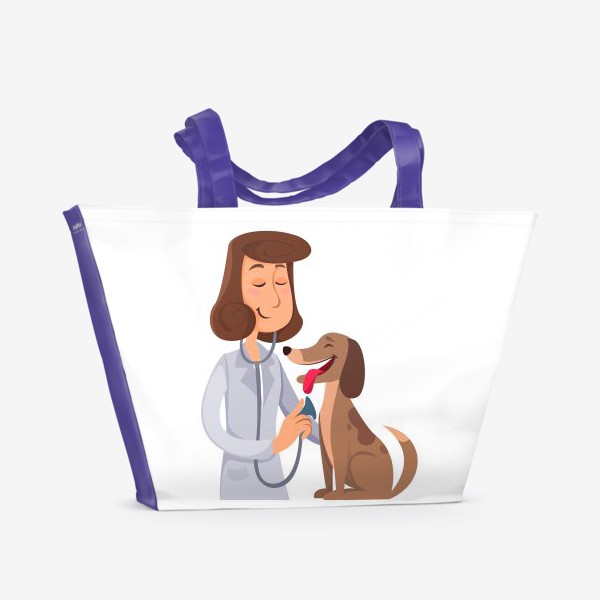 Пляжная сумка «ветеринар с собакой»