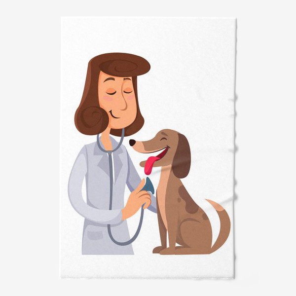 Полотенце «ветеринар с собакой»