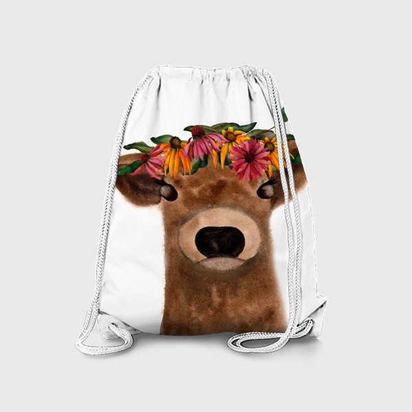 Рюкзак «Лама в цветочном венке»