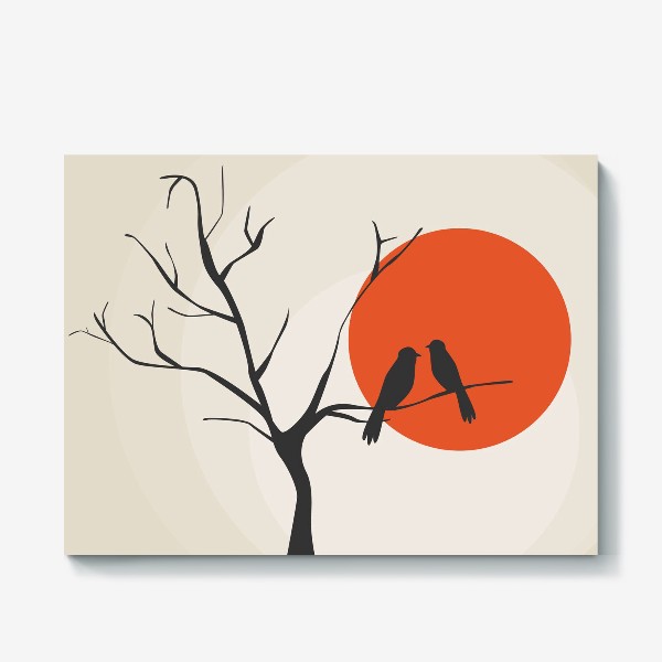 Холст &laquo;Дерево с птицами. &raquo;